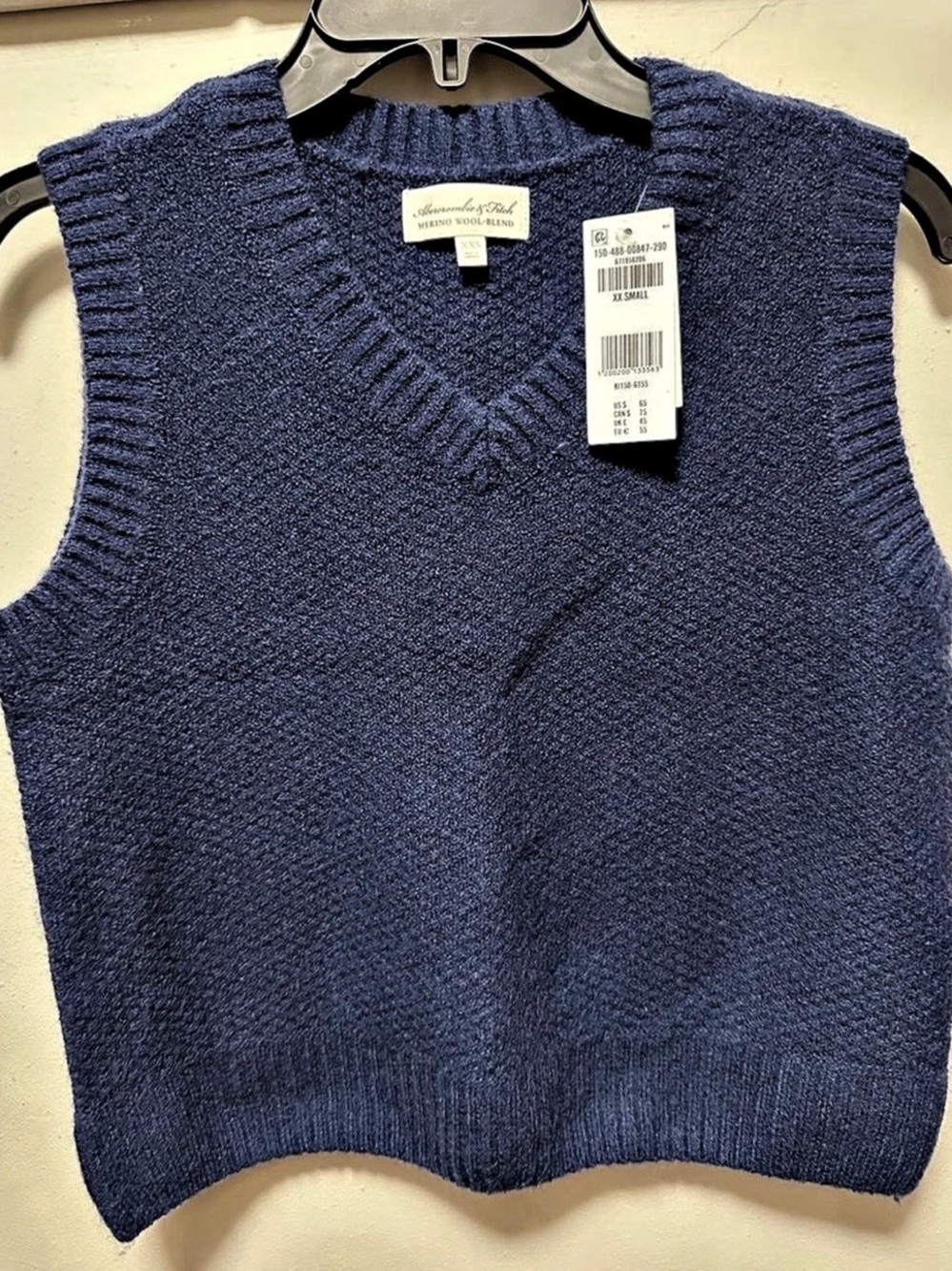 Abercrombie & Fitch Merino Wool-Blend V-Neck Sweater Vest